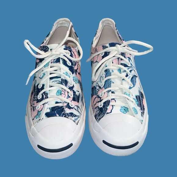 2018 Women’s Converse Jack Purcell Floral Print Canvas Sneakers Size 8 - Picture 2 of 7